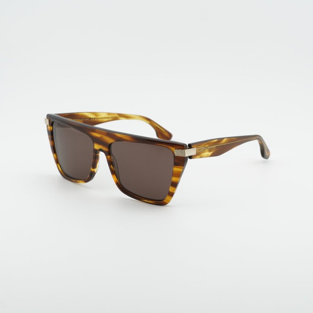 Victoria Beckham VB684S 224 Sunglasses Tobacco Square Frame, Brown Lenses